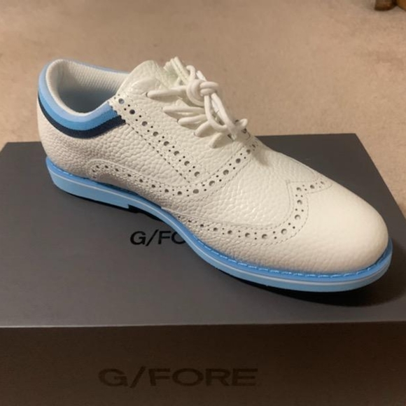G/FORE Shoes Gfore Golf Shoes Size 75 White And Baby Blue Wing Tip